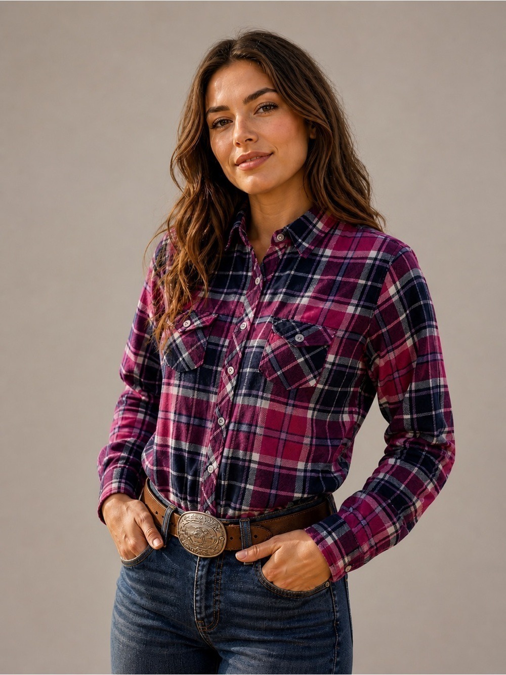 2/40$ Flannel plaid Original Weatherproof checkers shirt blouse pink